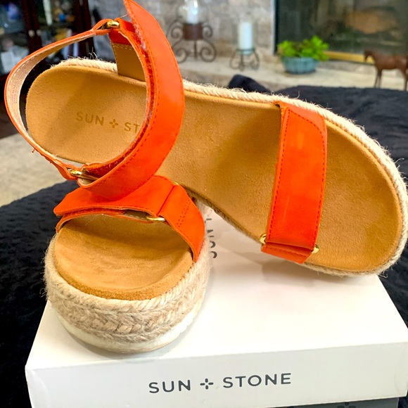 Sun + Stone Shoes - SUN+STONE Demi Sandal - Orange. Like new